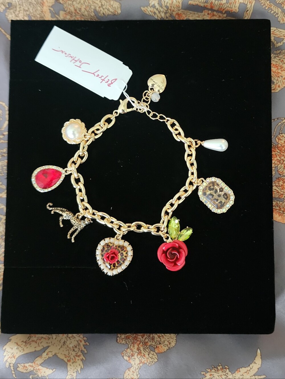 🐆🌹 Betsey Johnson Maximalist Charm Bracelet 🌹🐆
